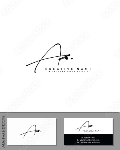 A AA initial handwriting logo template vector. signature logo concept