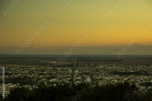 Vitória da Conquista/Bahia/Brasil-08/23/2018: Sunset over the buildings and avenues of the largest city in the hinterland, which has a population of 260 thousand people in the middle of the desert