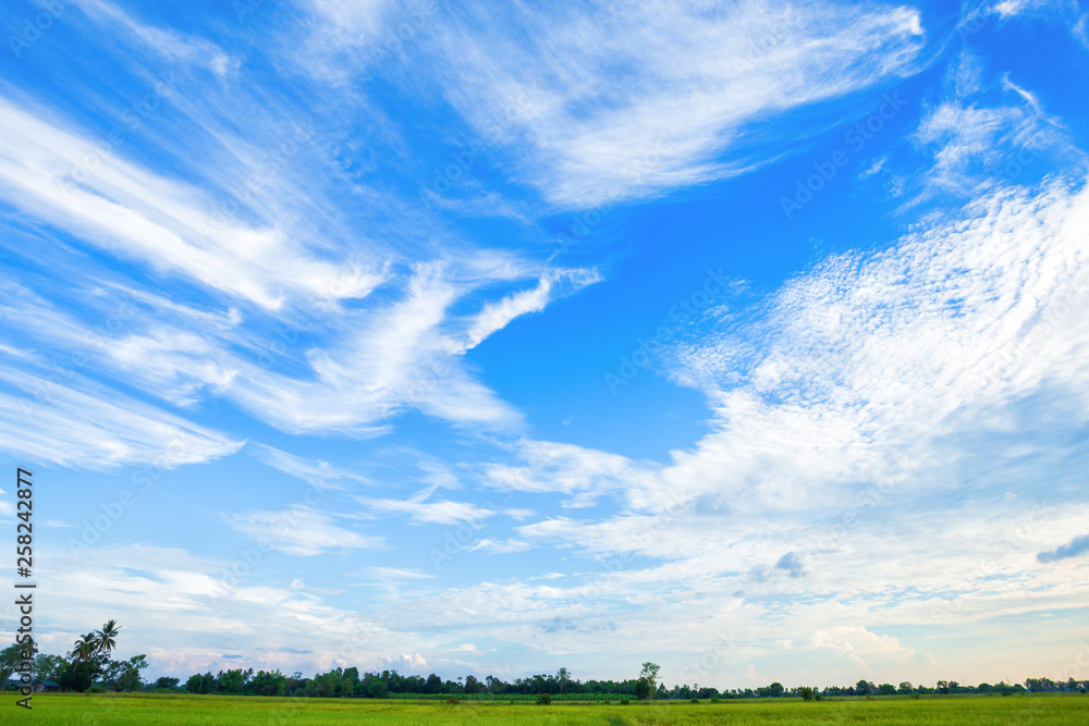 blue sky background texture with white clouds.