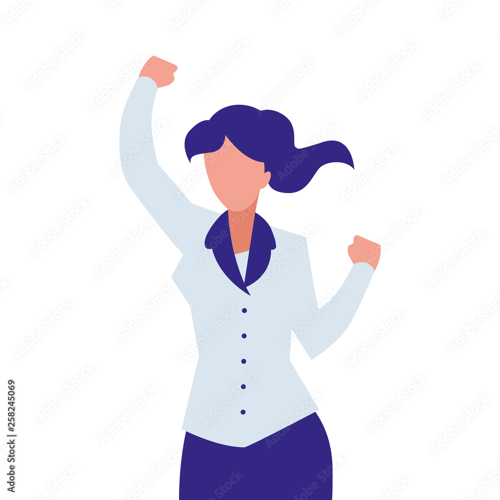 elegant businesswoman celebrating character elegant businesswoman celebrating character