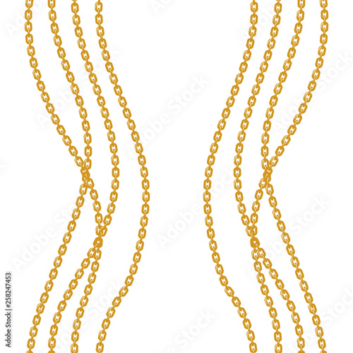 Baroque golden chain background.Seamless pattern. seamless pattern with chains. Vector patch for print, fabric, scarf