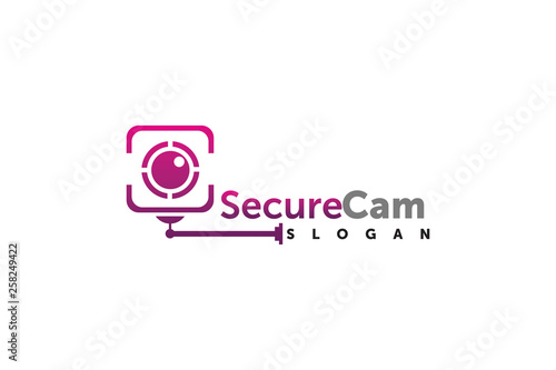 camera shield security logo company template element