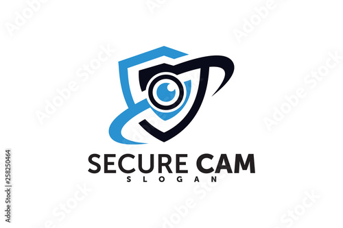 camera shield security logo company template element