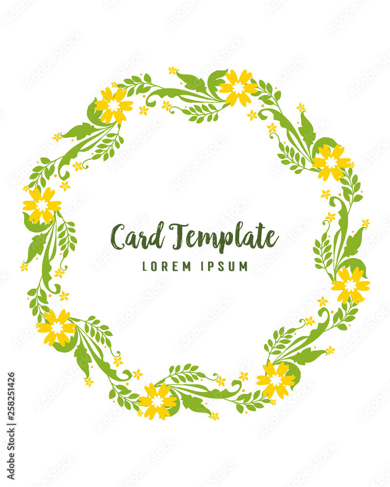 Vector illustration yellow flower frame with design of card template Vector illustration yellow flower frame with design of card template