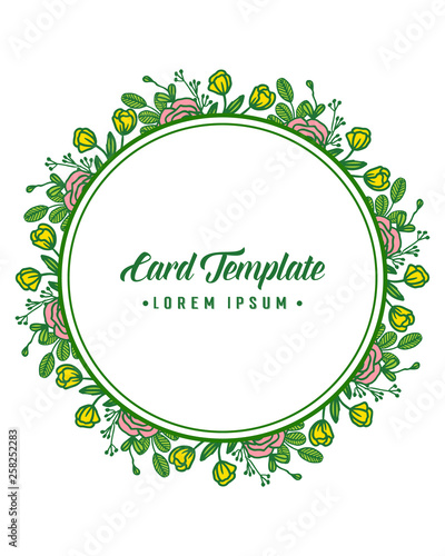 Wallpaper Mural Vector illustration lettering of card template with frames flower yellow and pink blooms Torontodigital.ca