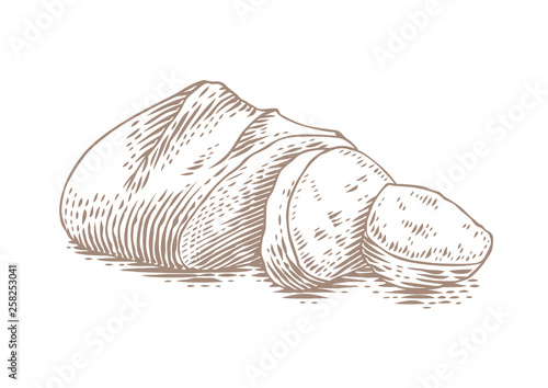 Drawing of white bread