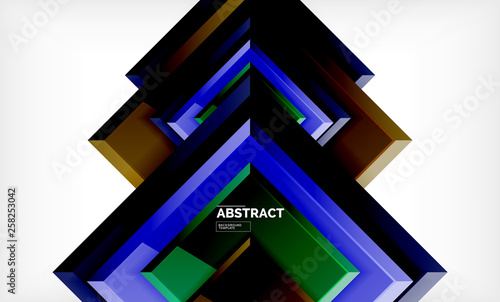 Geometric abstract background, modern square design