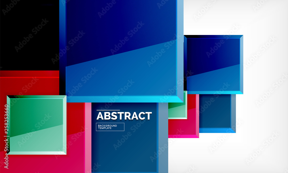 Square abstract background, glossy geometric design