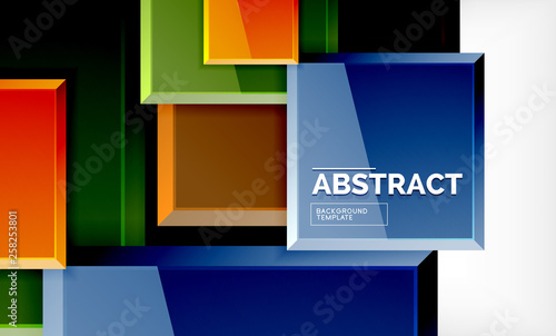 Geometric abstract background, modern square design