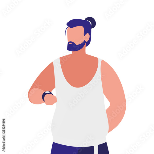 young man with pose of modeling