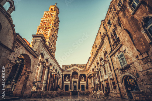 The Diocletian's Palace in Split, Croatia - Famous Diocletian Palace is ancient palace built for Emperor Diocletian in historic center of Split, Croatia. photo