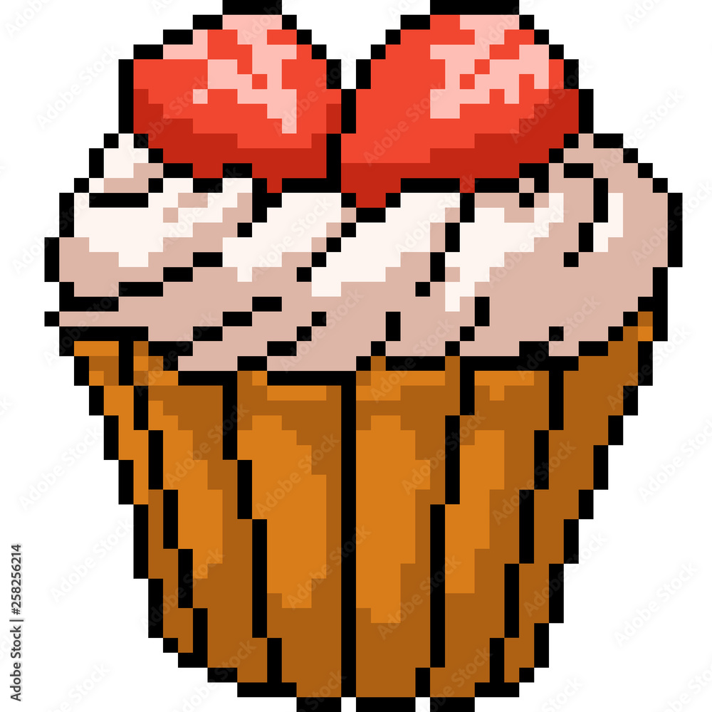 Fototapeta premium vector pixel art cake