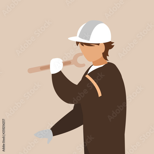 industrial worker with tools avatar character