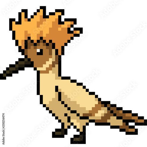 vector pixel art bird crest