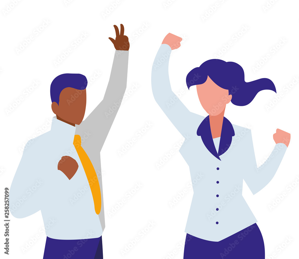 elegant business couple celebrating characters elegant business couple celebrating characters