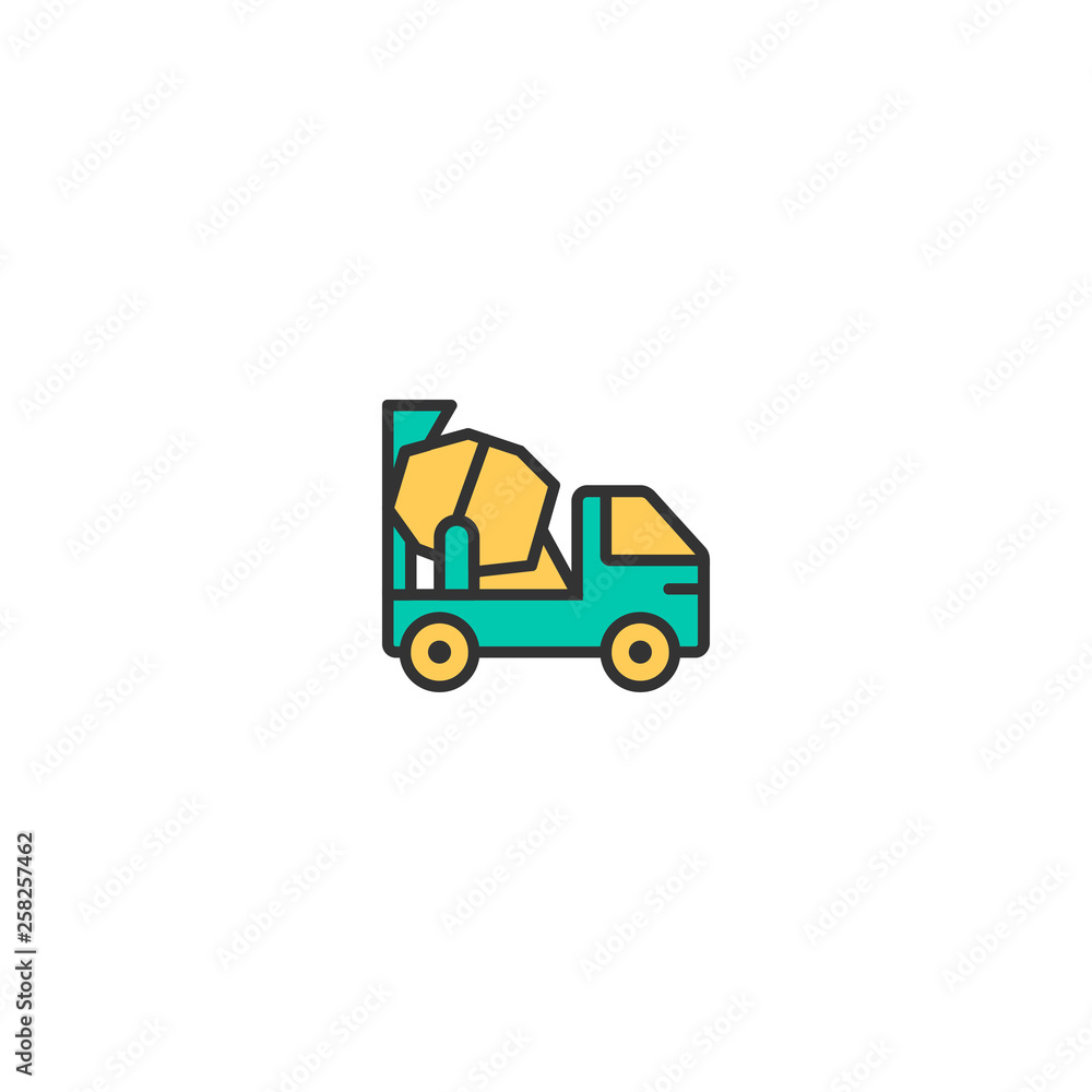 Concrete Mixer icon design. Transportation icon vector design