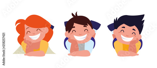 happy little kids characters