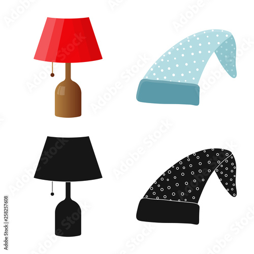 Isolated object of dreams and night sign. Collection of dreams and bedroom stock vector illustration.