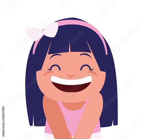 happy little girl character