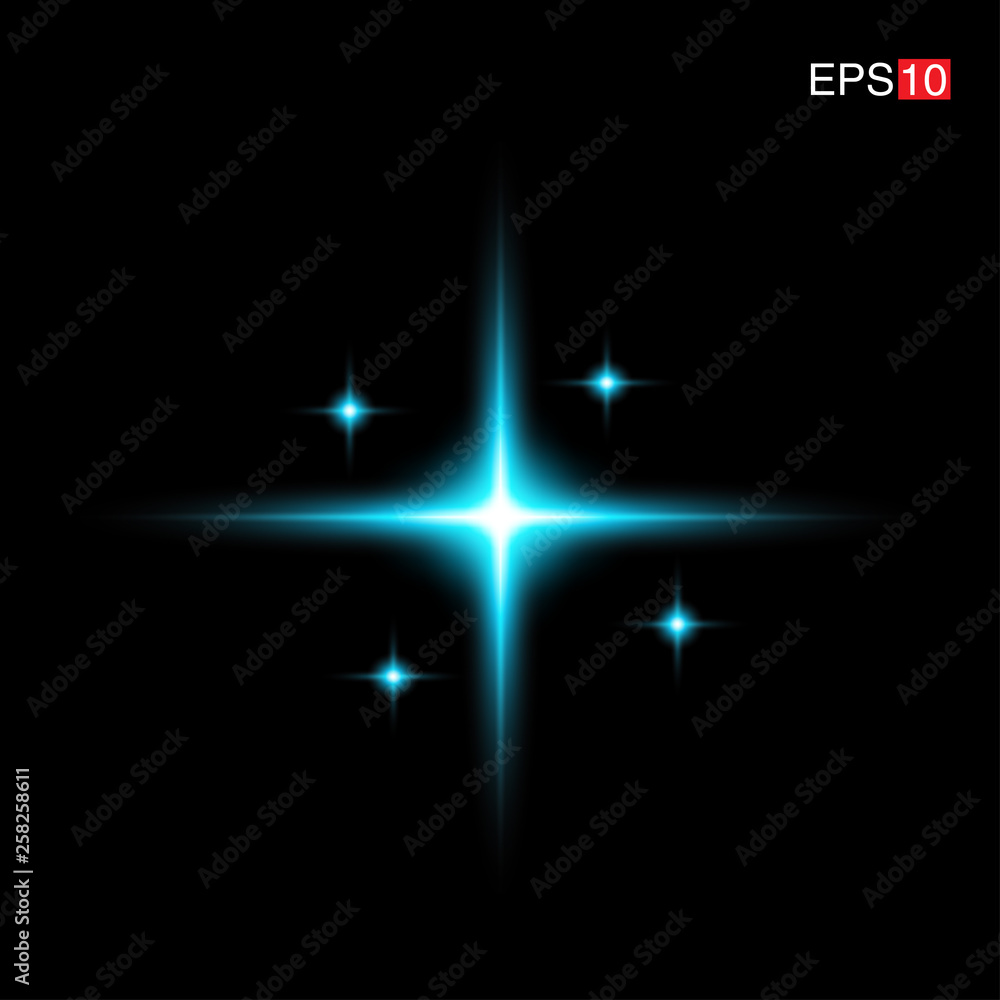 isolated cyan Rays with lens flare, Sun flare, flare on the black background. Transparent Vector Illustration isolated cyan Rays with lens flare, Sun flare, flare on the black background. Transparent Vector Illustration