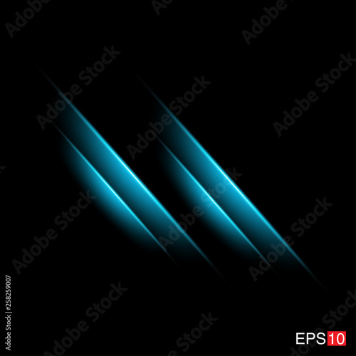 isolated cyan Rays with lens flare  Sun flare  flare on the black background. Transparent Vector Illustration