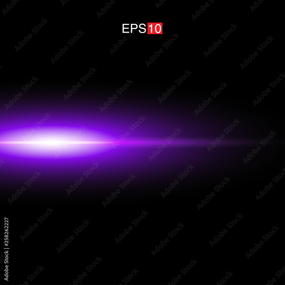 isolated purple Rays with lens flare, Sun flare, flare on the black background. Transparent Vector Illustration isolated purple Rays with lens flare, Sun flare, flare on the black background. Transparent Vector Illustration