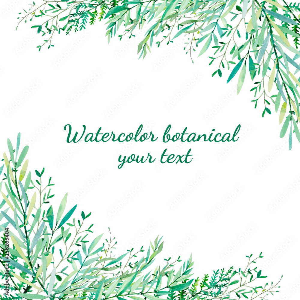watercolor botanical. Branches design for template, cards. posters