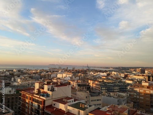 sunrise over the city