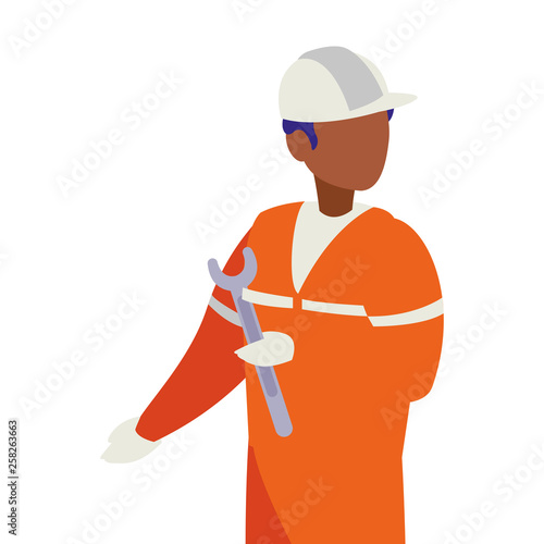 industrial worker black avatar character