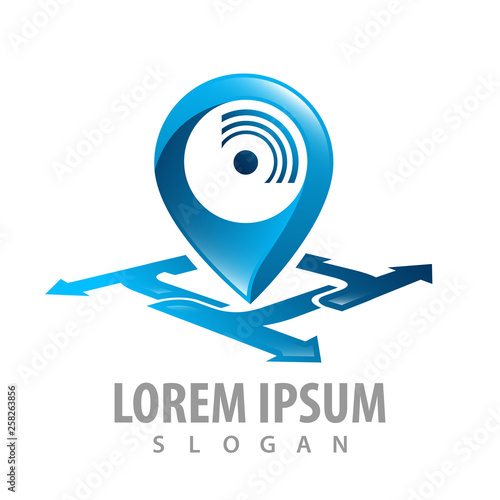 Arrow direction gps tracking concept design. Symbol graphic template element vector