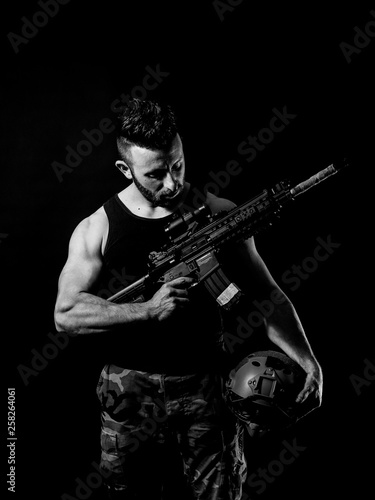 Man with a machine gun