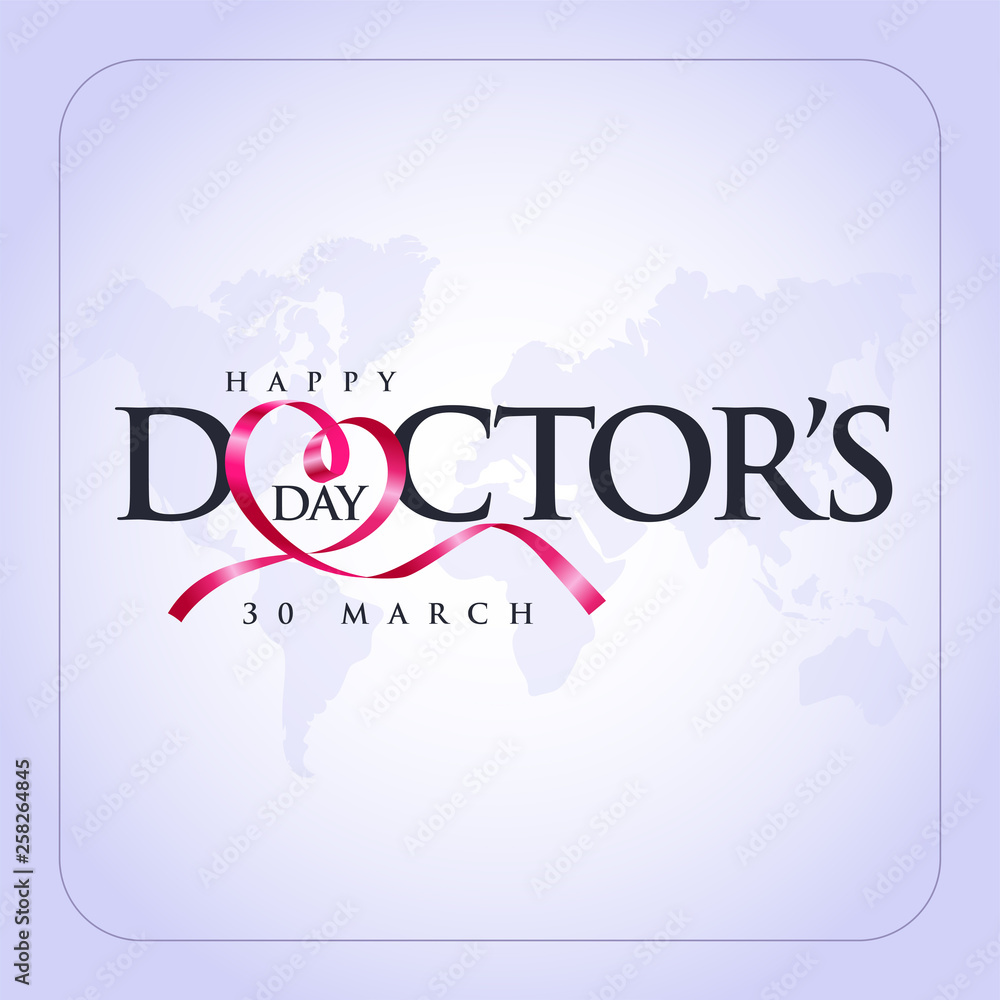 30 Mart Dünya Doktorlar Günü. Translation: March 30,  World Doctor's Day. concept greeting card, National Doctors Day Template calligraphy, vector, illustration. 