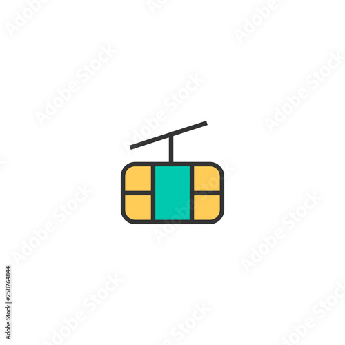 Cable car cabin icon design. Transportation icon vector design