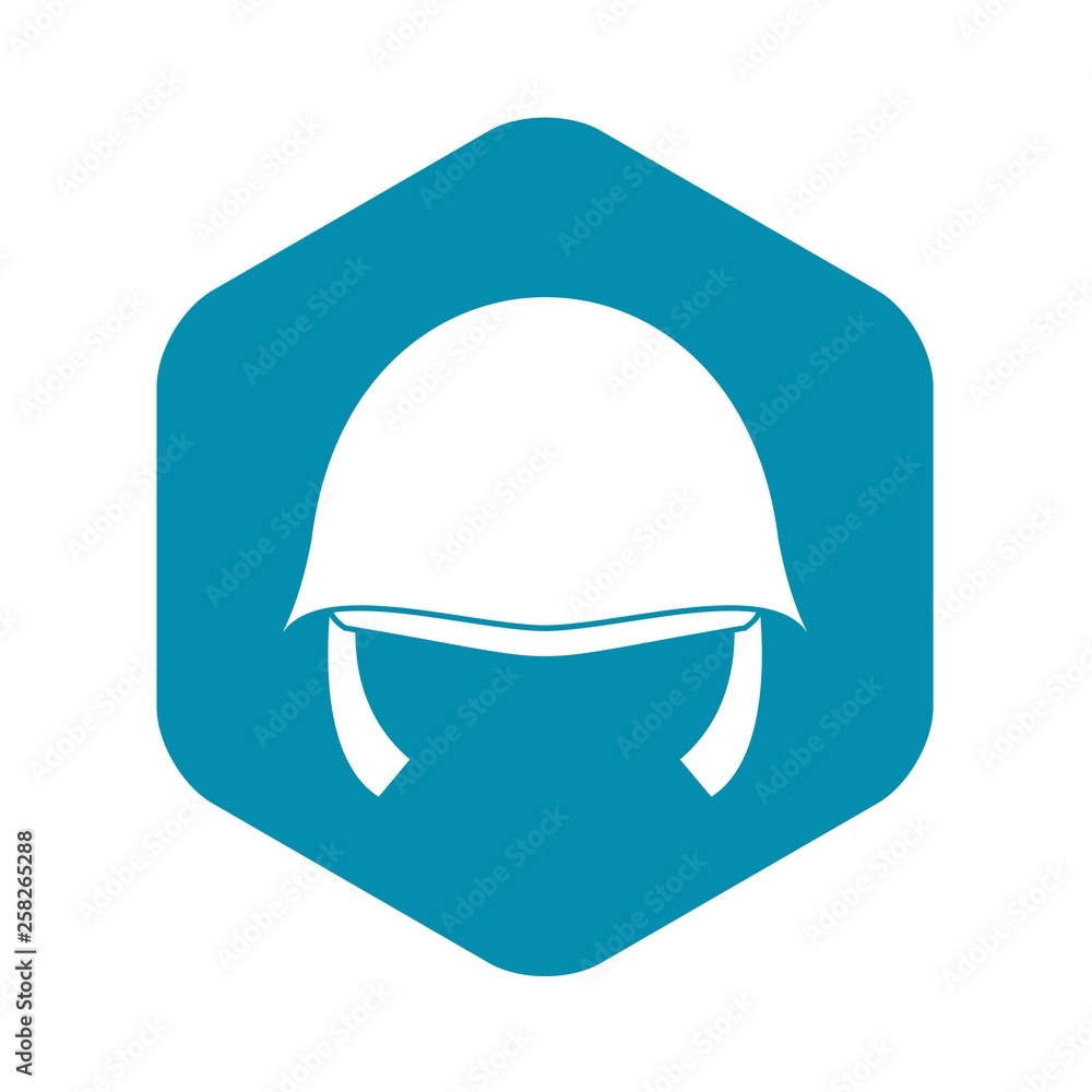 Military helmet icon in simple style isolated on white background. Uniforms symbol Military helmet icon in simple style isolated on white background. Uniforms symbol