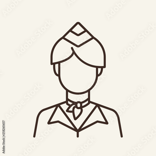 Stewardess line icon