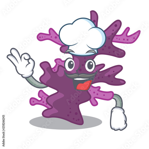 Chef purple coral reef isolated with character
