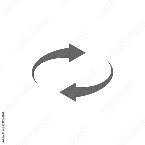 Reset button, reload arrows vector symbol.