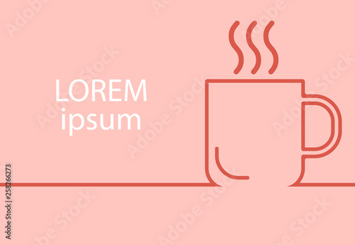 Cup of coffee top view.