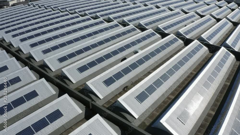 Solar panel on the rooftop of industrial building Solar panel on the rooftop of industrial building