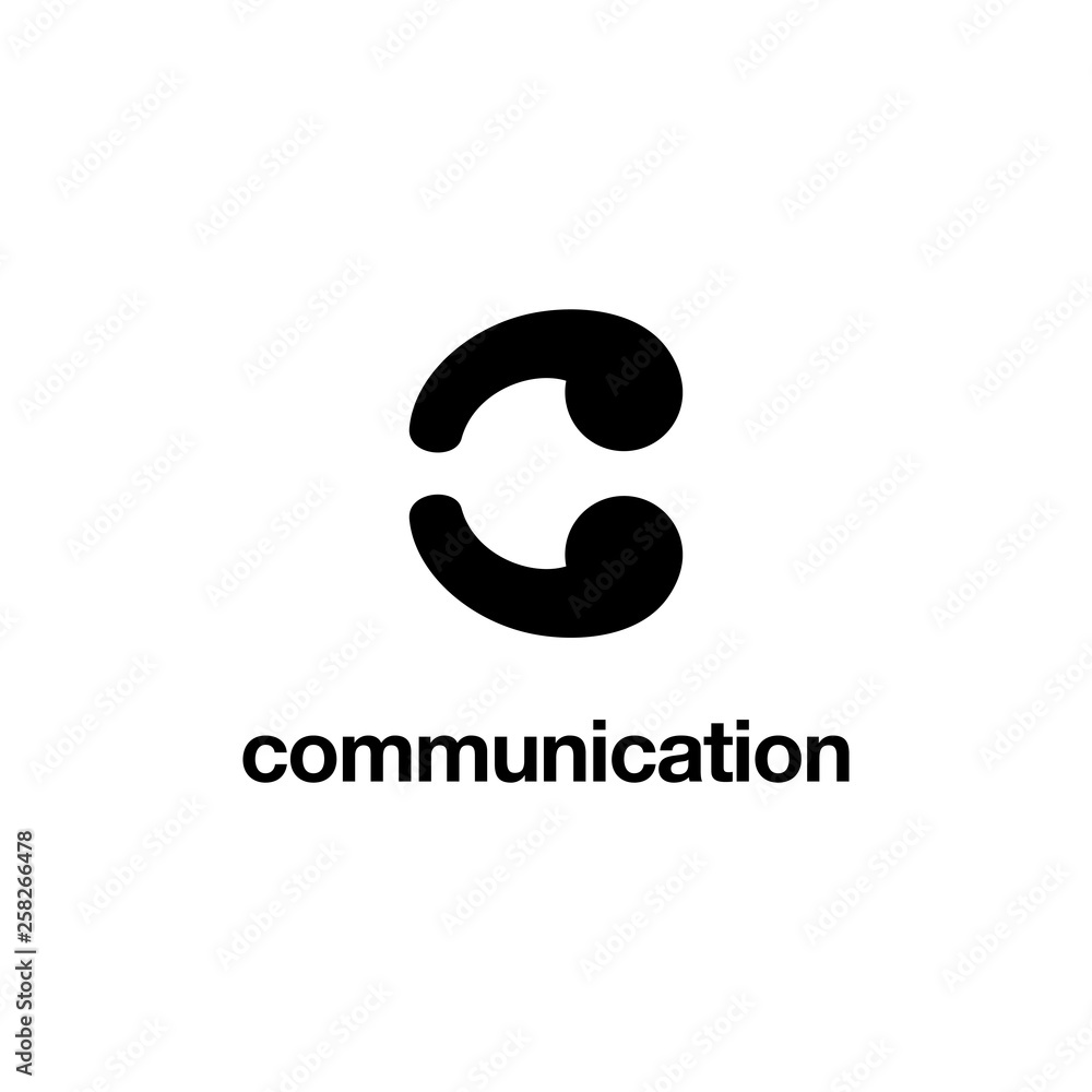 Obraz premium initial C quote talk chat logo design concept