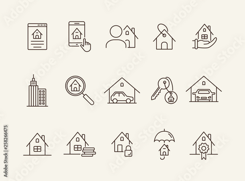 Home line icon set