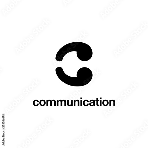 initial C quote talk chat logo design concept