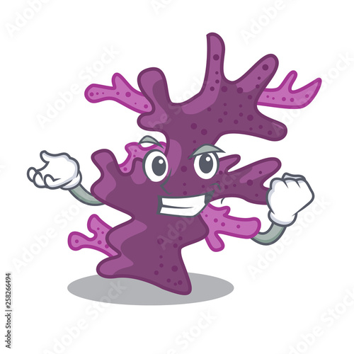 Successful purple coral reef isolated with character