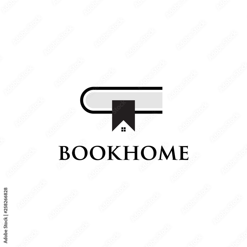 Combination logo from book and home logo design concept Combination logo from book and home logo design concept