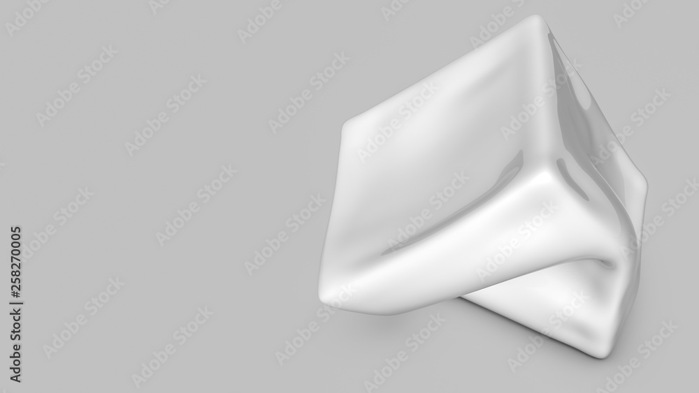 Abstract white three-dimensional shape on a light background. 3d render Abstract white three-dimensional shape on a light background. 3d render