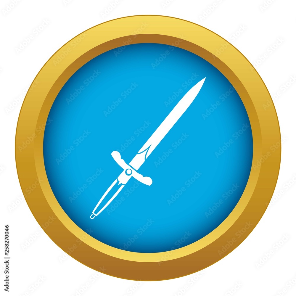 Sword icon blue vector isolated on white background for any design Sword icon blue vector isolated on white background for any design