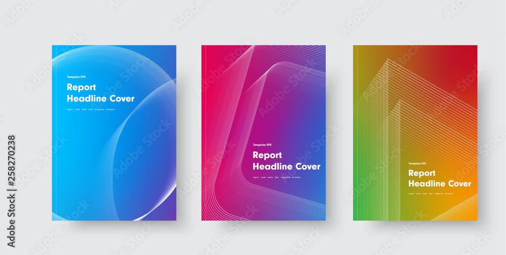Design of vector minimalistic covers with gradient and geometric intersecting line shapes.