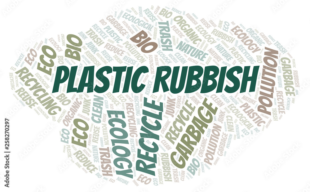 Fototapeta premium Plastic Rubbish word cloud.