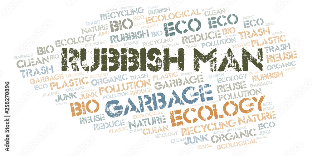 Fototapeta premium Rubbish Man word cloud.