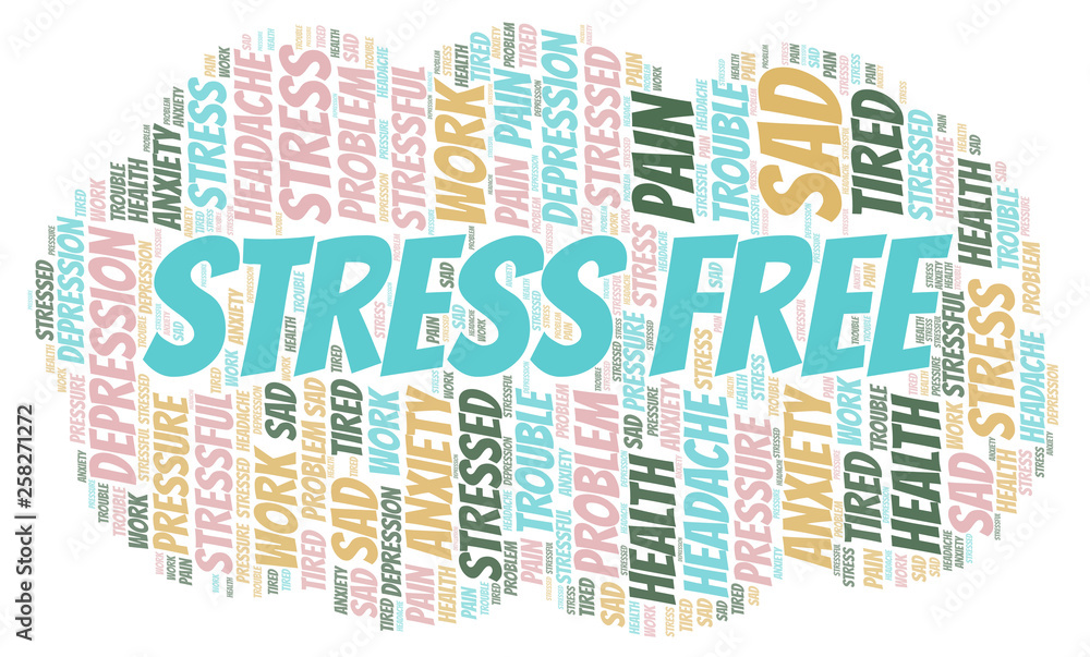 Stress Free word cloud.